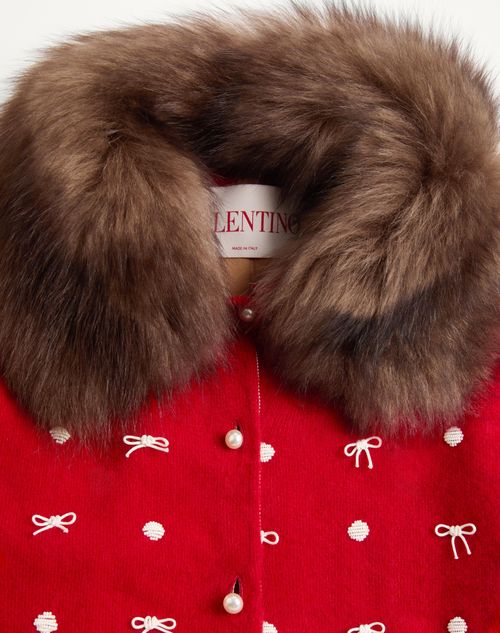 Valentino - Embroidered Cardigan - New Red - Woman - Knitwear