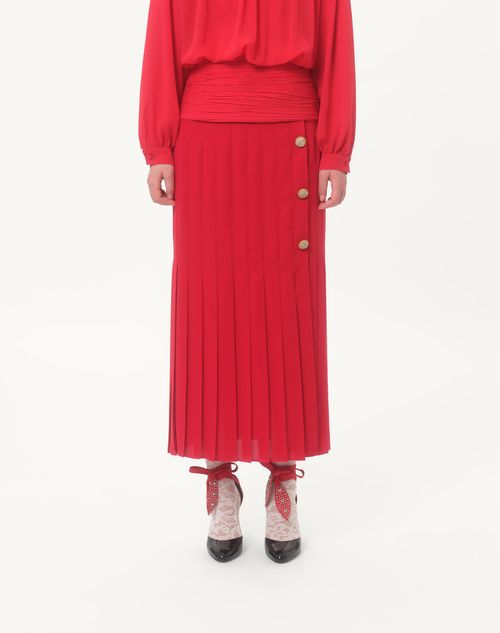 Valentino - Georgette Midi Skirt - Paris - Woman - Skirts