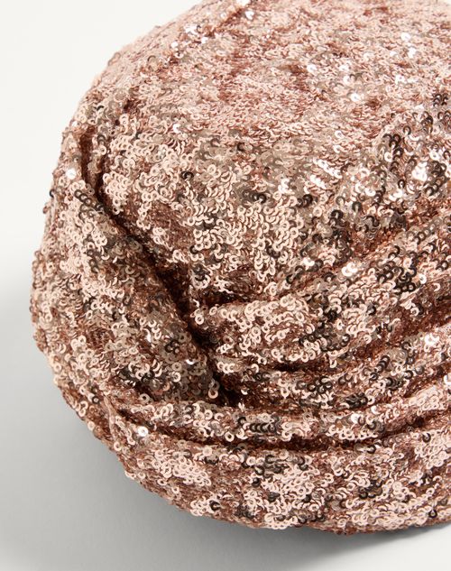 Valentino Garavani - Sequinned Turban - Rose Gold - Woman - Hats And Gloves