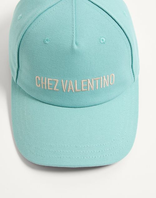 Valentino Garavani - Chez Valentino Cotton Baseball Cap - Pool/butter - Woman - Hats And Gloves