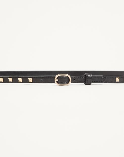 Valentino Garavani - Ceinture Valentino Garavani Rockstud En Cuir De Veau - Noir - Femme - Ceintures