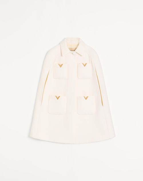 Valentino Drill Double Cape Woman Ivory 40 In White