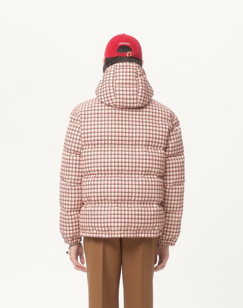 Valentino - Nylon Hooded Down Jacket With Vlogo Patch - Yellow/black/red - Man - Outerwear