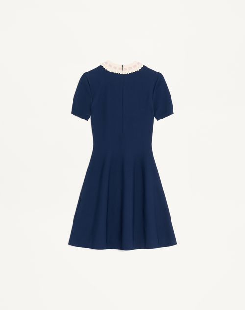 Valentino - Robe En Maille - Bleu Marine/bouleau - Femme - Robes