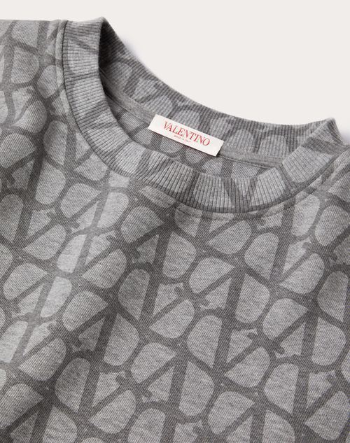 Valentino - Cotton Crewneck Sweatshirt With Toile Iconographe Print - Grey - Man - T-shirts And Sweatshirts
