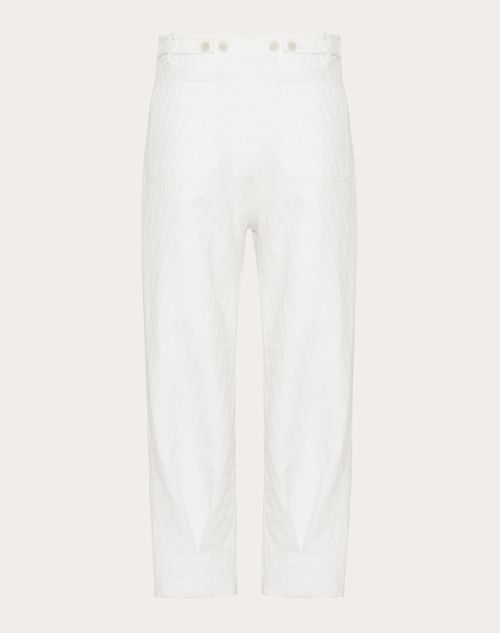 Valentino - Cotton Canvas Trousers With Toile Iconographe Pattern - Ivory - Man - Trousers And Shorts