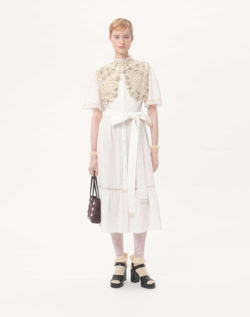 Valentino - Midi Dress In Cotton Muslin - Ivory - Woman - Dresses