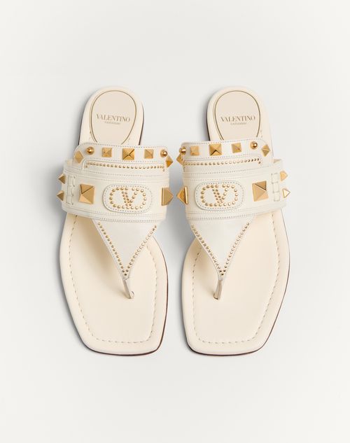 Valentino Garavani - Tongs En Cuir De Chèvre Plaster Caster - Ivoire - Femme - Claquettes Et Tongs