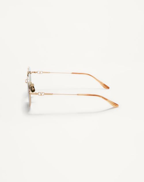 Valentino - Round Metal Frame - Gold/green - Unisex - Eyewear