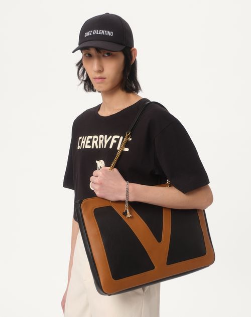 Valentino - Cotton T-shirt With Cherryfic Print - Black/butter - Man - Tshirts And Sweatshirts