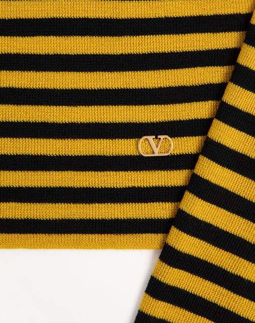 Valentino - Striped Wool Sweater - Black/yellow - Woman - Knitwear
