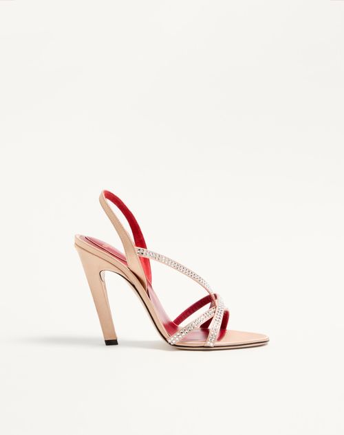 Valentino Garavani - Dans Le Foyer Satin Sandal With Crystals 105mm - Nude - Woman - Sandals