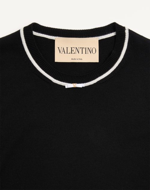 Valentino - Wool Jumper - Black/ivory - Woman - Knitwear
