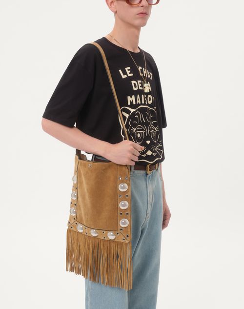 Valentino - Cotton T-shirt With Le Chat De La Maison Print - Black/butter - Man - T-shirts And Sweatshirts