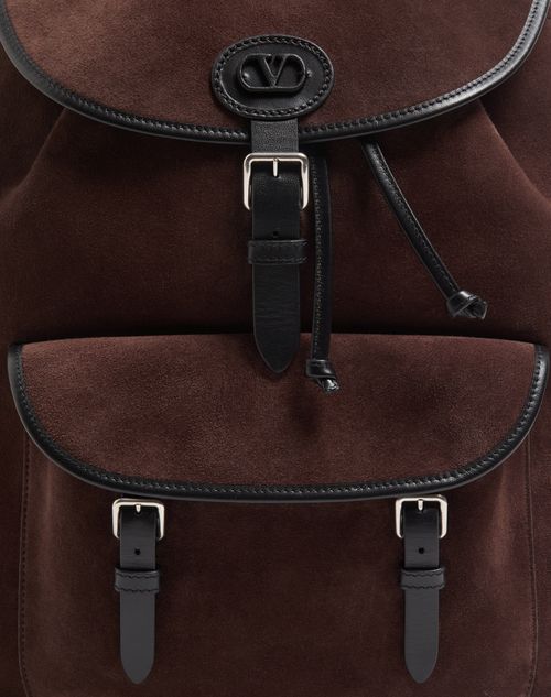 Valentino Garavani - Zaino Valentino Garavani Antibes In Suede - Testa Di Moro - Uomo - Zaini