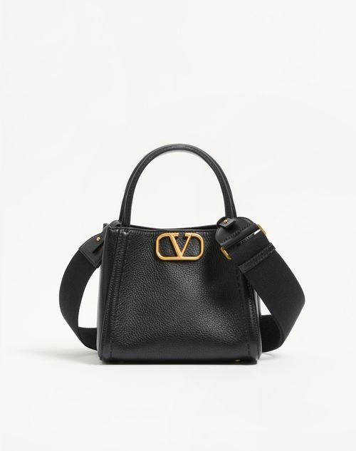 Valentino Garavani Bolso De Mano Pequeño Valentino Garavani Alltime De Cuero De Becerro Granulado Mujer Negro Un Tamaño