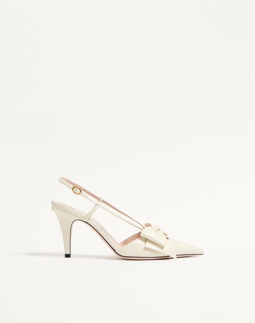 Valentino Garavani Bowow Slingback Pumps In Kidskin 85mm Woman Ivory 38