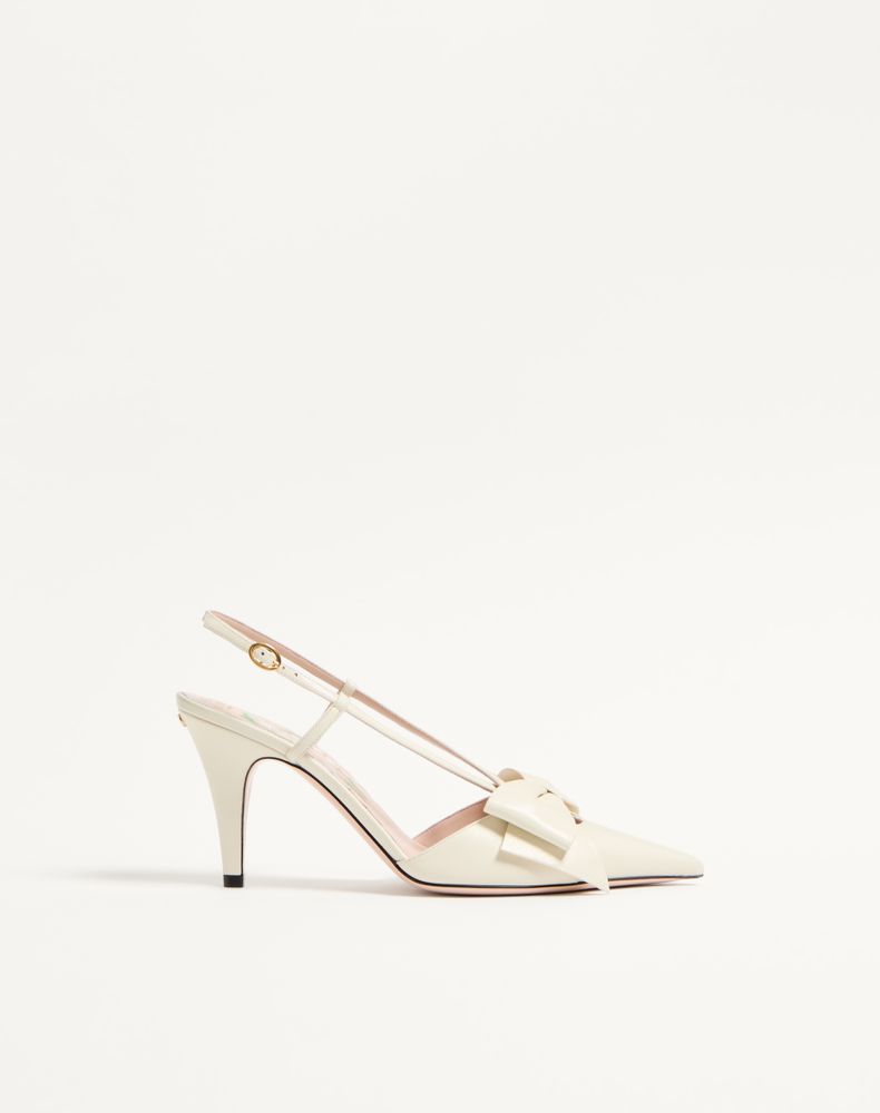 Valentino Garavani Women's Ivory Bowow Slingback Pumps In Kidskin 85Mm Woman 42