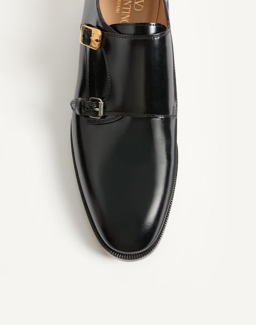 Valentino Garavani - Pas Des Dieux Double Monk Strap Shoes In Calfskin - Black - Man - Lace-ups