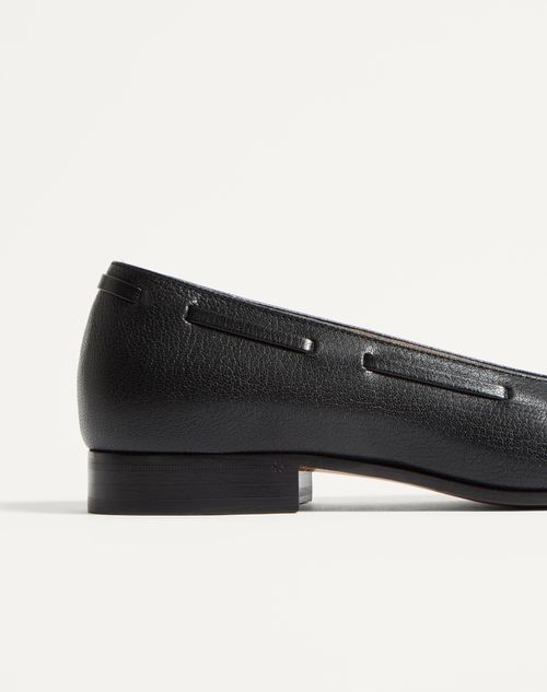 Valentino Garavani - Valet Du Roi Ballerina In Kidskin - Black/coffe - Man - Loafers And Driver