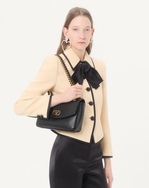 Valentino - Wool Crepe Jacket - Birch/black - Woman - Jackets And Blazers