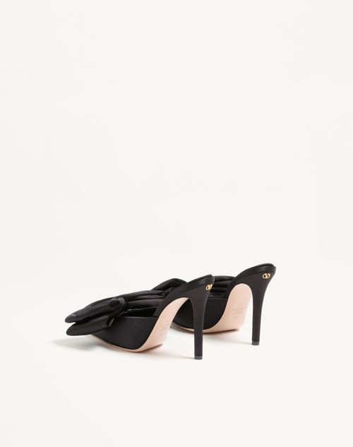 Valentino Garavani - Zapato Bajo Sin Talón Yolande De Satén Con Tacón De 105 mm - Negro - Mujer - Salones