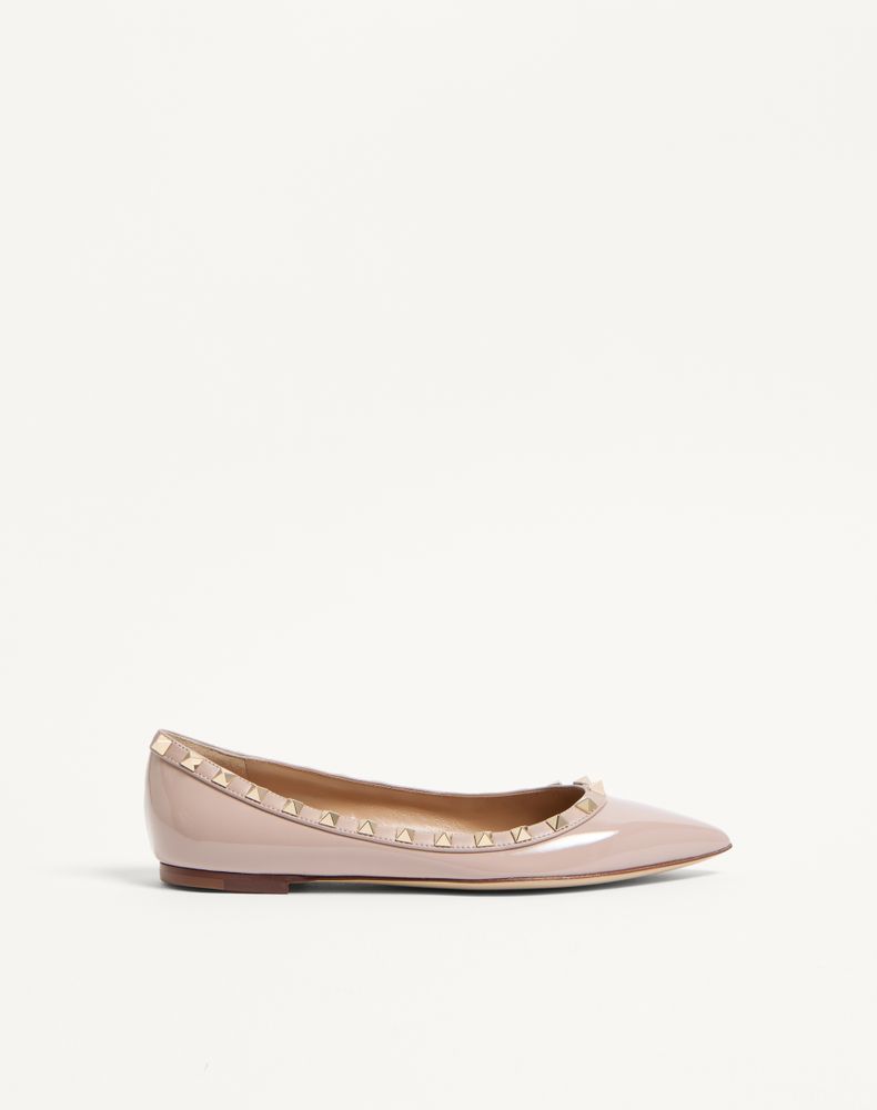 Valentino Garavani Women's Poudre Patent Rockstud Ballet Flat Woman 42