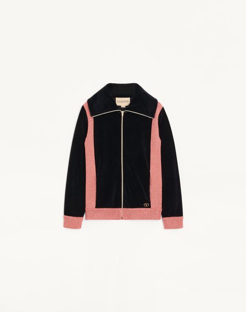 Valentino - Jersey Sweatshirt - Black/pink - Woman - T-shirts And Sweatshirts