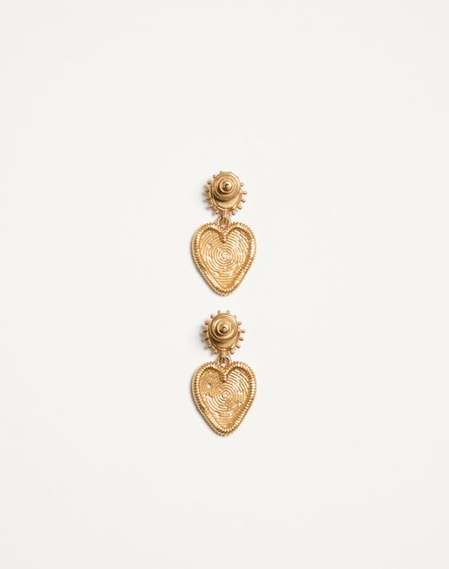 Valentino Garavani - Pendientes De Metal Fil Perdu - Antique Brass - Mujer - Joyas