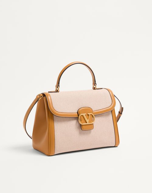 Valentino Garavani - Valentino Garavani 9to5 Canvas Handbag - Natural/tobacco - Woman - Top Handle Bags