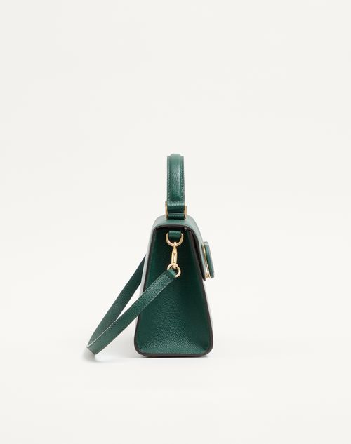 Valentino Garavani - Bolso Pequeño Valentino Garavani Vsling De Cuero Graneado De Becerro - English Green - Mujer - Bolsos Con Asa Superior