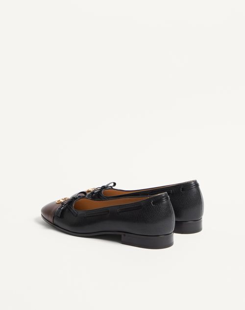 Valentino Garavani - Valet Du Roi Ballerina In Kidskin - Black/coffe - Man - Loafers And Driver