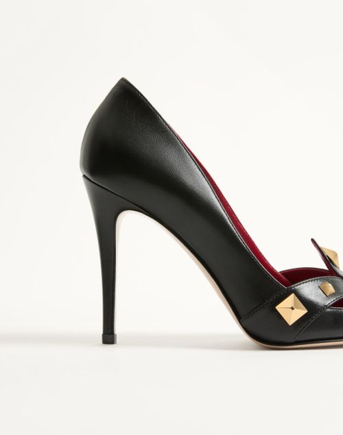 Valentino Garavani - Décolleté Studdy In Capretto 100mm - Nero - Donna - Décolleté E Slingbacks