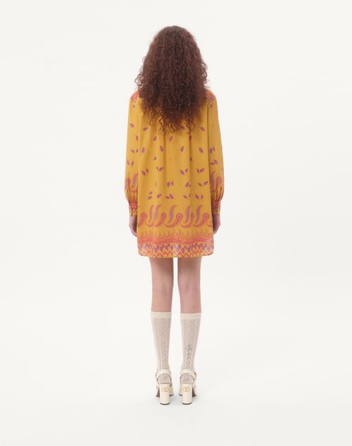 Valentino - Short Dress In Voyage Imaginaire Muslin - Yellow/multicolor - Woman - Dresses