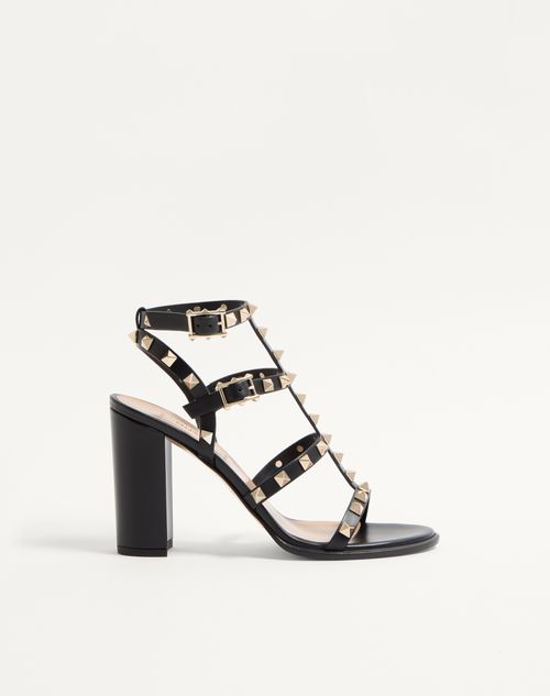 Valentino Garavani - Rockstud Ankle Strap Sandal 90 Mm - Black - Woman - Sandals
