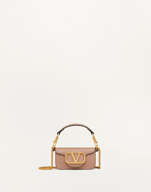 Valentino Garavani Garavani Locò Micro Bag In Calfskin Leather With Chain Woman Rose Cannelle Uni