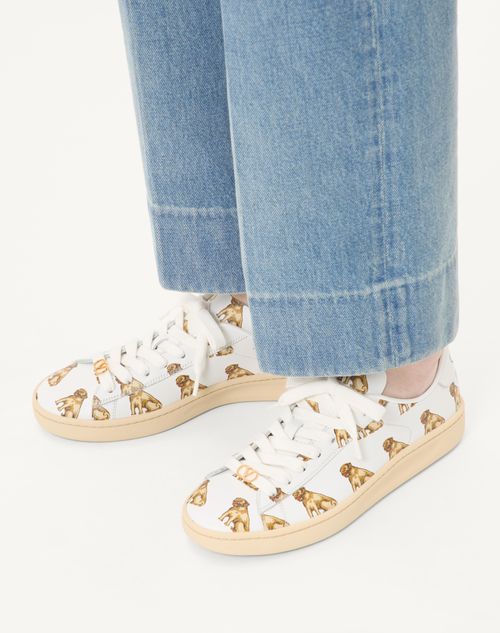 Valentino Garavani - Royco Sneaker In Nappa Calfskin With Petit Charles Pattern - White/multicolor - Woman - Sneakers