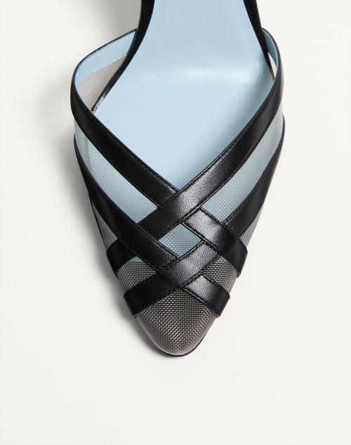 Valentino Garavani - Impudance Slingback Pumps In Kidskin And Mesh 90mm - Black/nude - Woman - Pumps