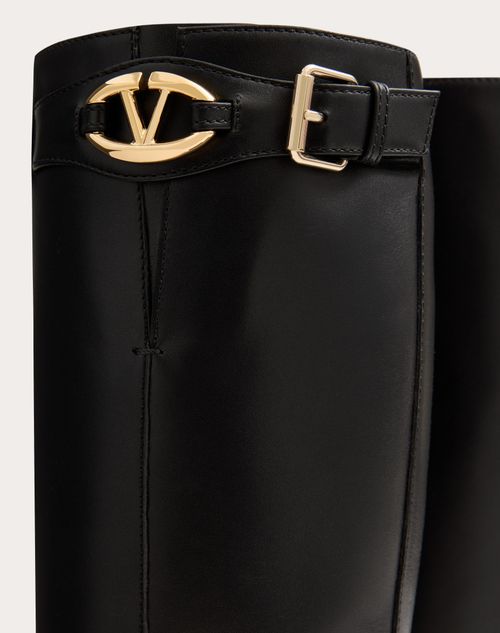 Valentino Garavani - Vlogo The Bold Edition Boot In Calfskin 30mm - Black - Woman - Boots