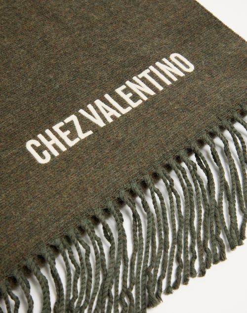 Valentino Garavani - Écharpe Valentino En Laine Avec Broderie Chez Valentino - Vert Militaire - Homme - Accessoires Textiles