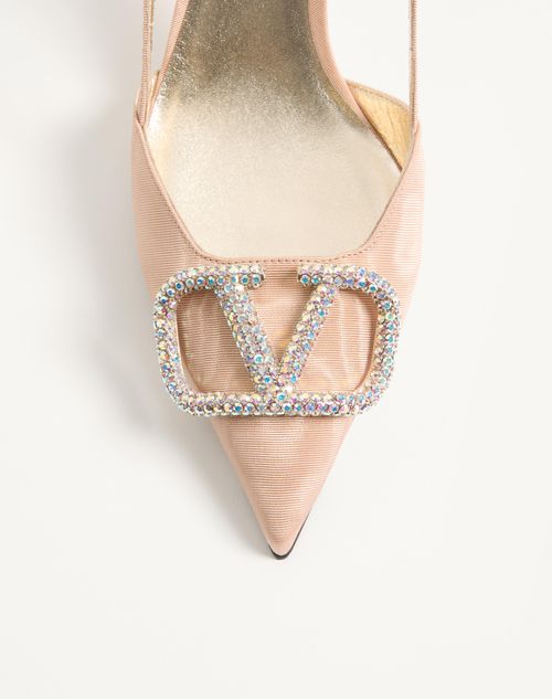 Valentino Garavani - Vlogo Signature Slingback Pumps In Moiré Fabric 80mm - Pink - Woman - Pumps