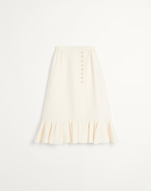 Valentino Women's Long Natural Skirt With Pleated Hem In Ivory