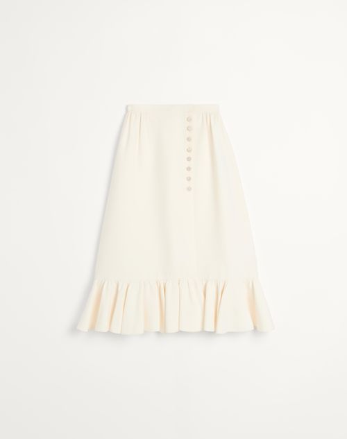 Valentino Women's Long Natural Skirt With Pleated Hem In Ivory