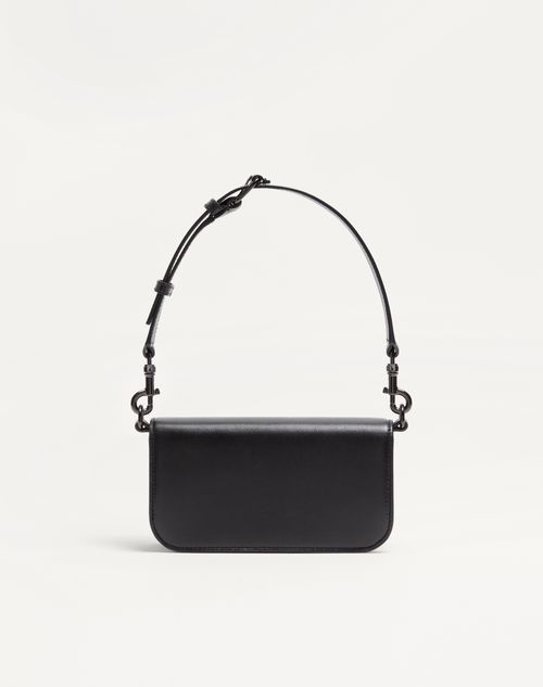 Valentino Garavani - Mini Valentino Garavani Locò Crossbody Calfskin Bag - Black - Man - Shoulder Bags
