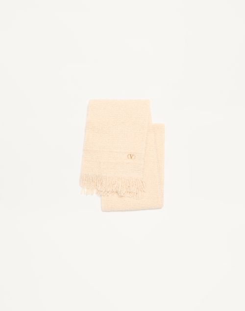 Valentino Garavani - Vlogo Signature Scarf In Wool, Cashmere, And Silk - Butter/gold - Woman - Soft Accessories