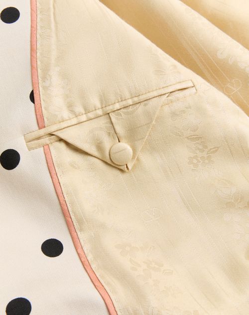 Valentino - Shantung Jacket With Plusdepois Print - Birch/black - Woman - Jackets And Blazers