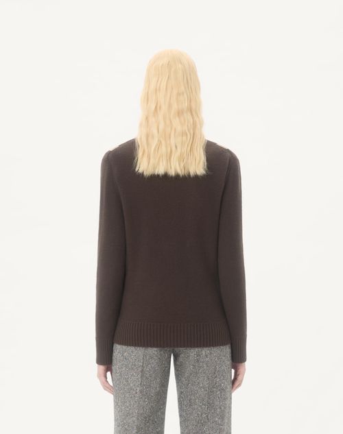 Valentino - Wool Jumper - Dark Fudge/beige - Woman - Knitwear