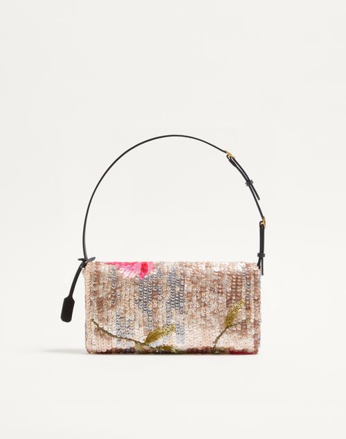 Valentino Garavani - Valentino Garavani Devain Small Embroidered Shoulder Bag - Multicolour - Woman - Shoulder Bags