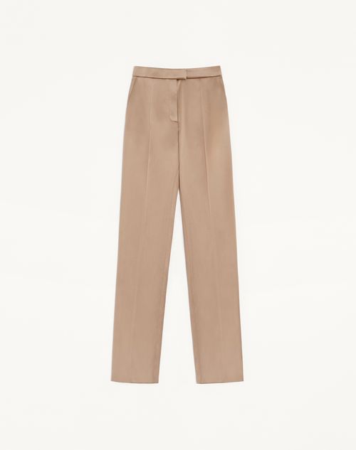 Valentino Double Duchesse Stretch Trousers Woman Camel 44