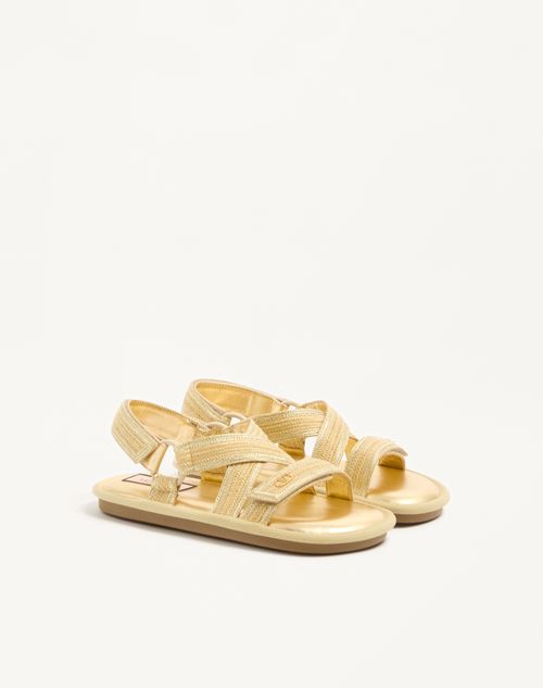 Valentino Garavani - Sandales Lake Powell Brodées Au Crochet - Coquille/or - Femme - Sandales